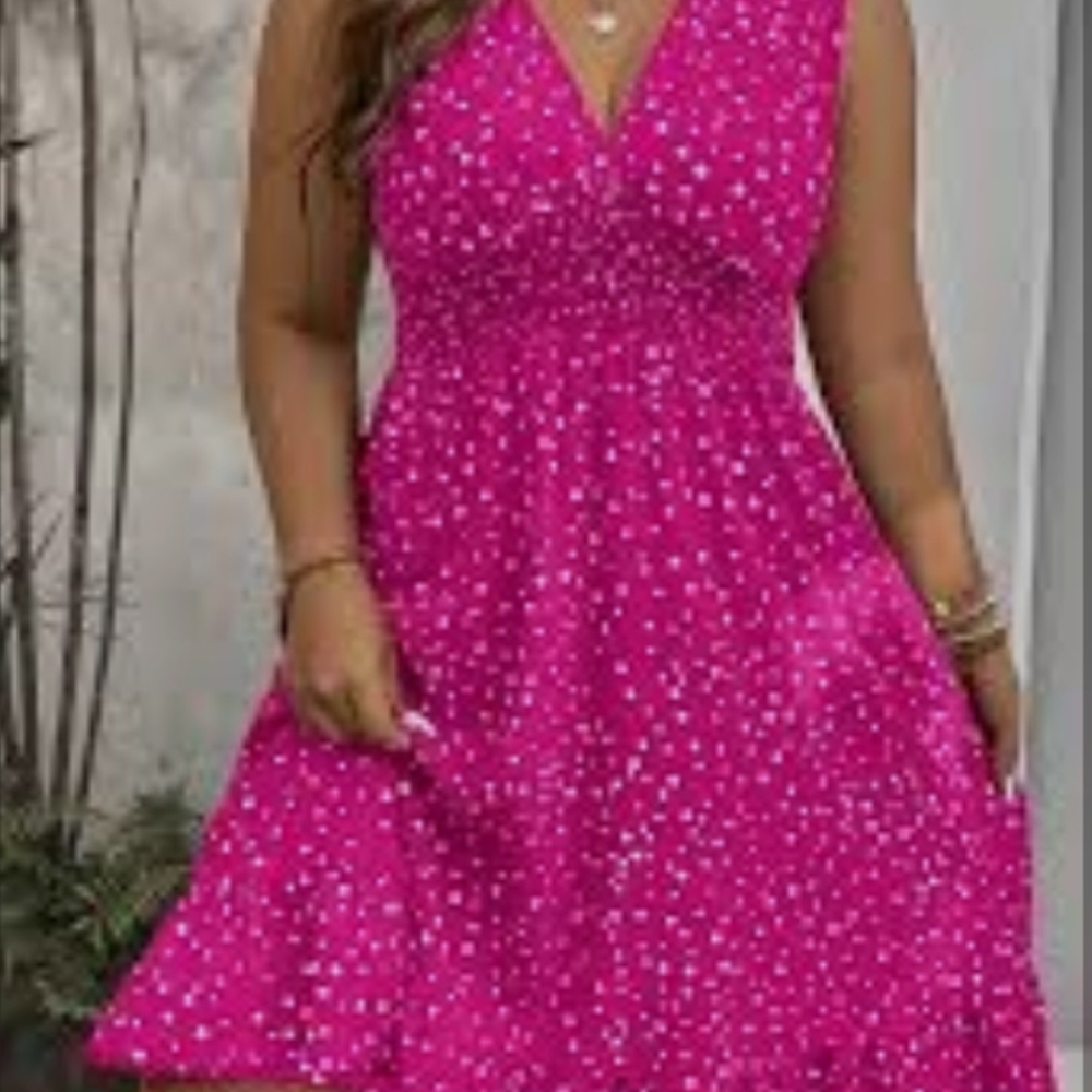Pink Polka Dot Women's Dress